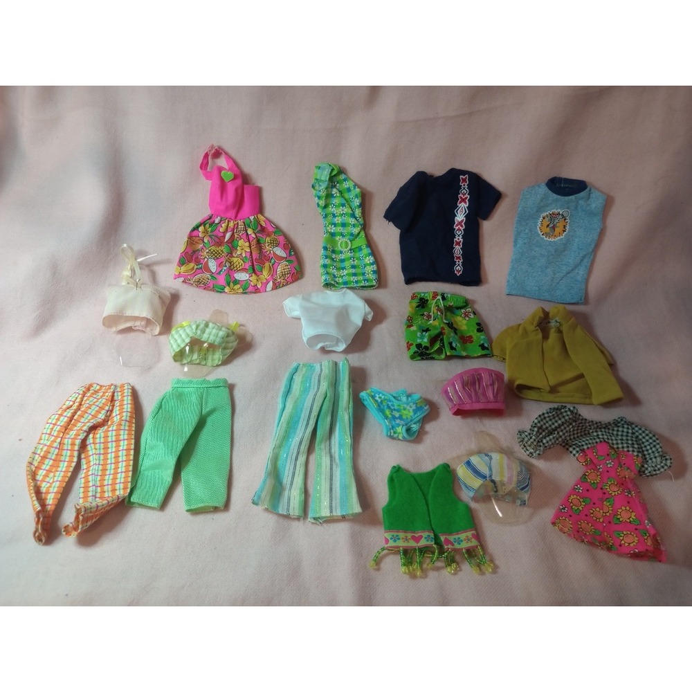 Vintage Barbie Ken Doll Clothes Lot 17 Pc Sweet Scents Pretty in Plaid Sunflower